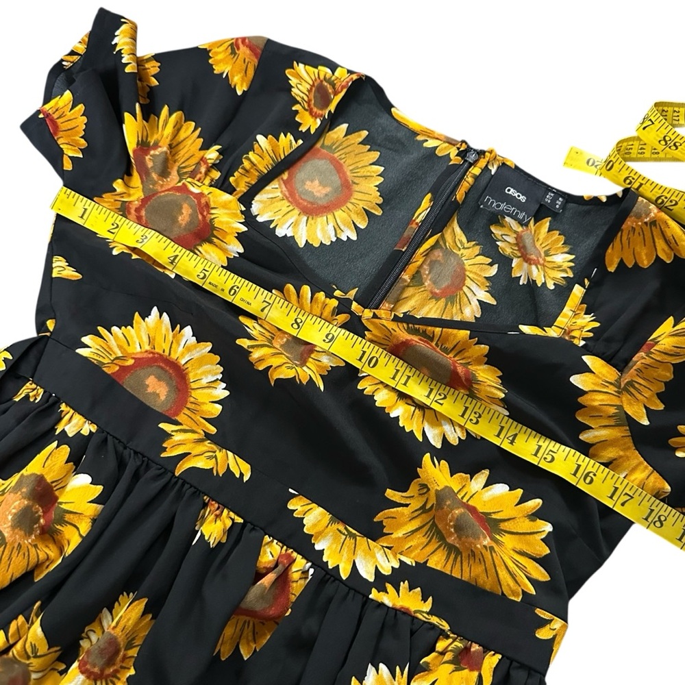 ASOS Maternity Black Sunflower Mini Dress - Picture 10 of 10